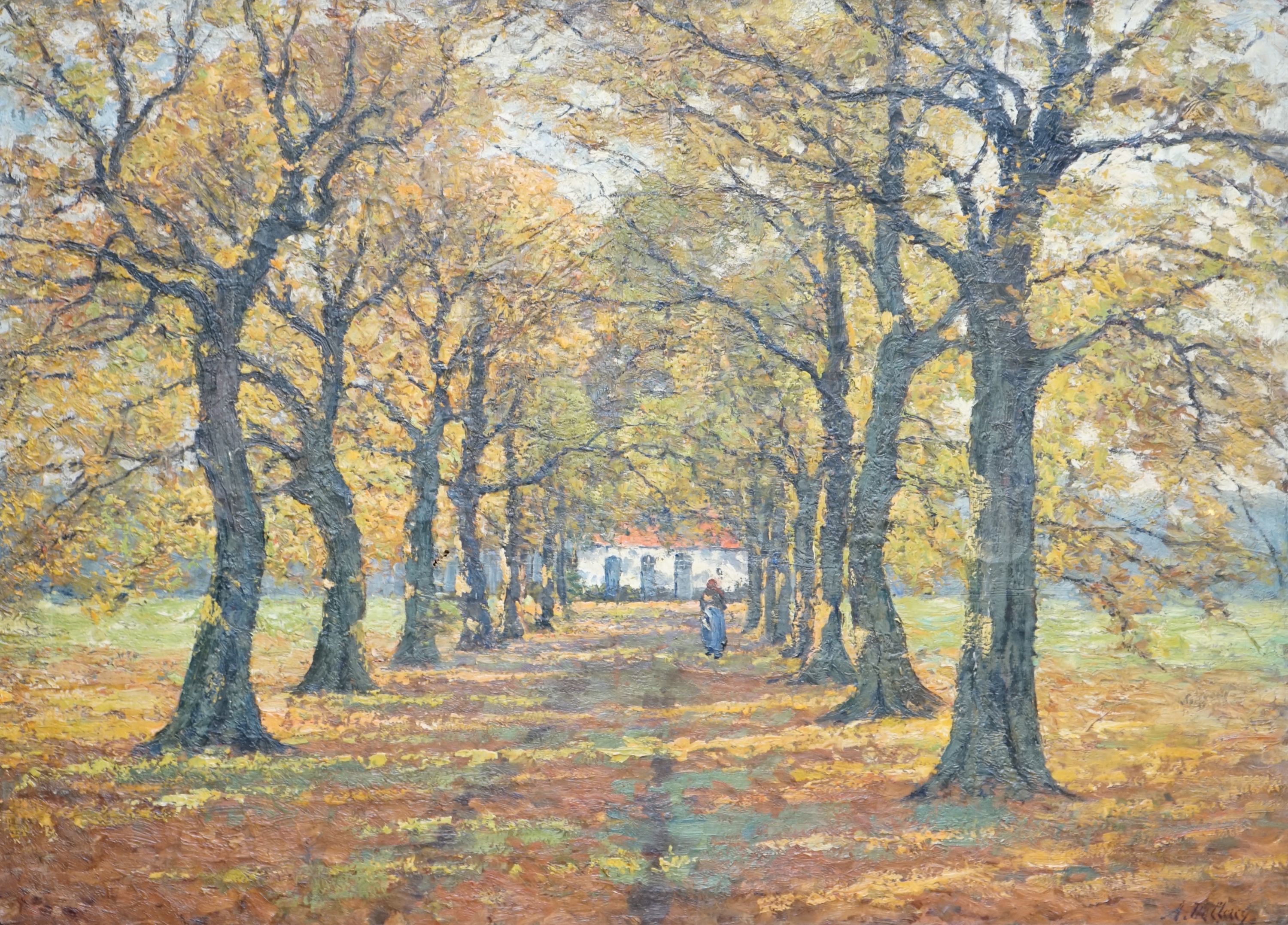 A. De Claezcy (Belgian School), oil on canvas, 'Pannenhuis, 1908', signed, 79 x 109cm